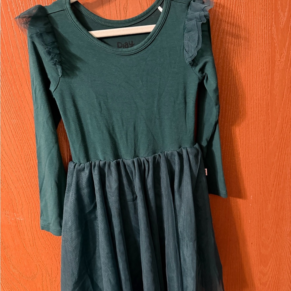 Little Sleepies Play Collection Girls Green Holiday Dress